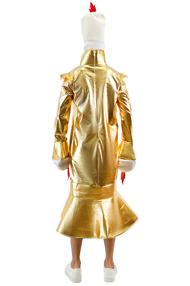 A shiny metallic gold candle holder costume