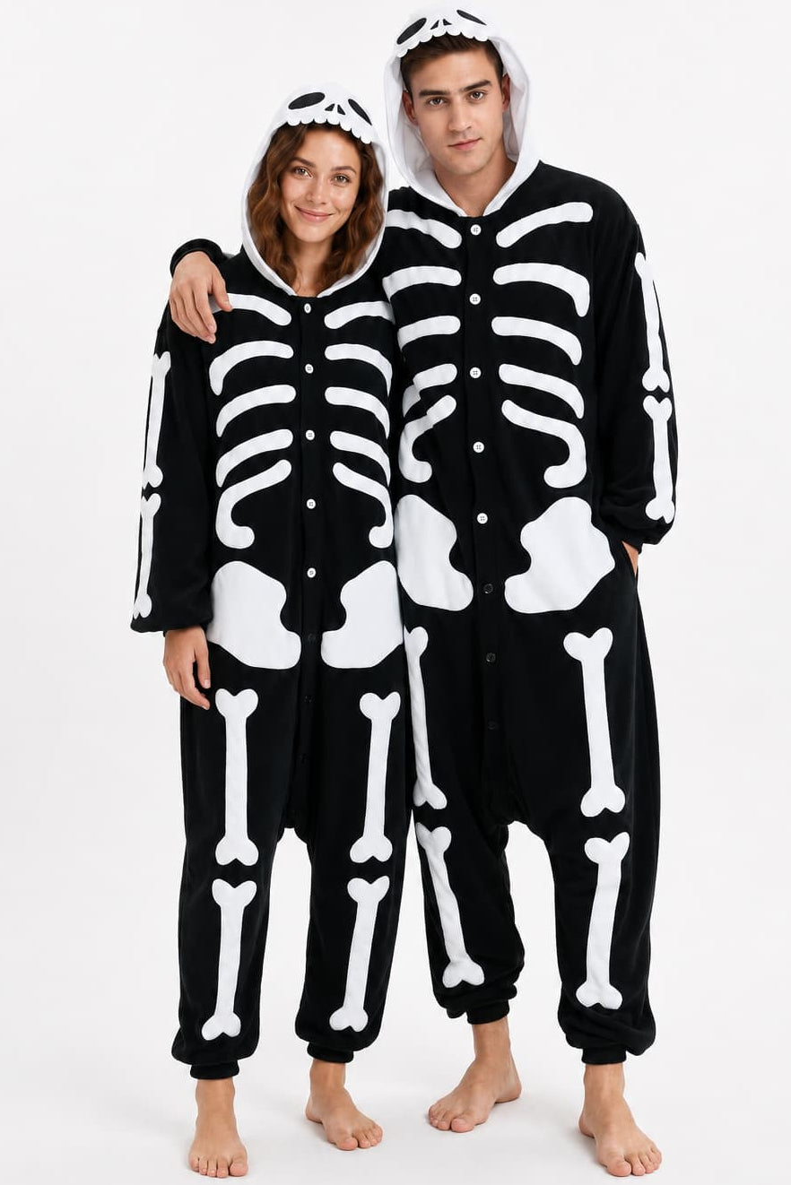 Skeleton Onesie Couple Costumes