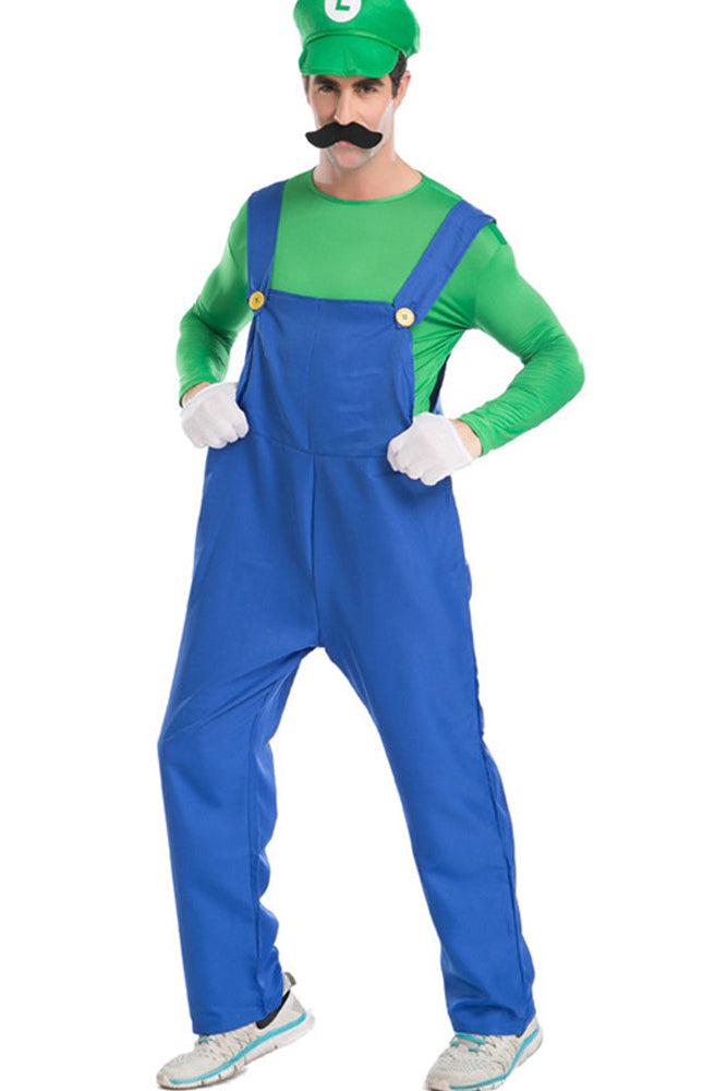 Adult Super Plumber Costume, Green